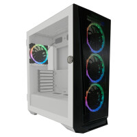 LC-Power Holo-1_X, Midi Tower, PC, Weiß, ATX, micro ATX, Mini-ITX, EATX, Metall, Kunststoff, 16,5 cm