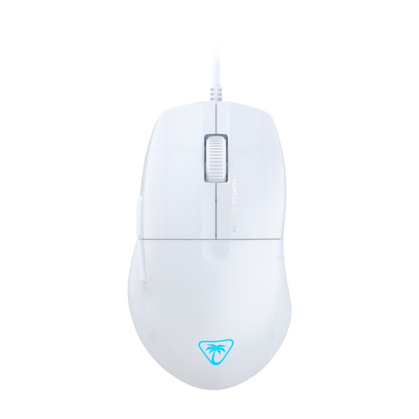 Turtle Beach Pure SEL – Ultraleichte, ergonomische RGB-Gaming-Maus, optischer 8K DPI-Sensor, mechanische Schalter, Vorspannsystem, reine PTFE-Gleitelemente, RGB-Beleuchtung Weiß, rechts, Optisch, USB Typ-A, 8000 DPI, Weiß