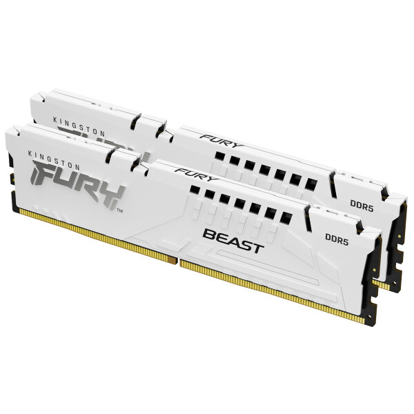 Kingston FURY Beast 32 GB 6400 MT/s DDR5 CL32 DIMM (Kit of 2) White XMP, 32 GB, 2 x 16 GB, DDR5, 288-pin DIMM, Weiß