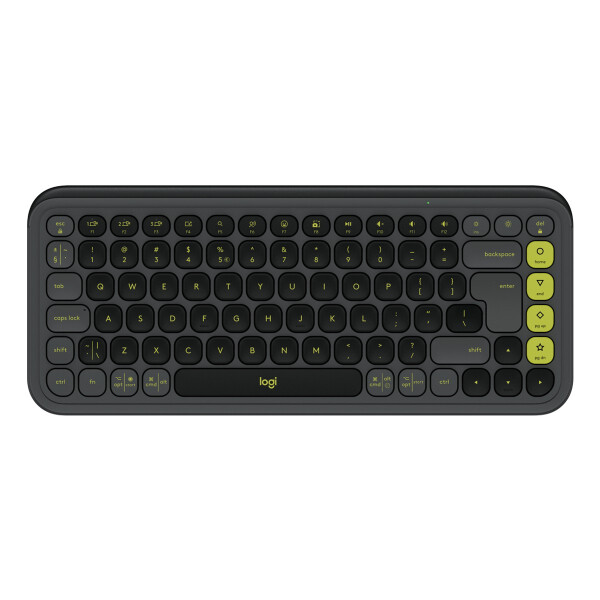 Logitech POP ICON KEYS, Mini, Kabellos, Bluetooth, Scherenschalter, QWERTY, Graphit, Grün
