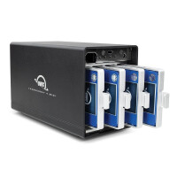 OWC ThunderBay 4 mini, HDD / SSD-Gehäuse, 2.5", SATA, Serial ATA II, Serial ATA III, 40 Gbit/s, USB Anschluss, Schwarz