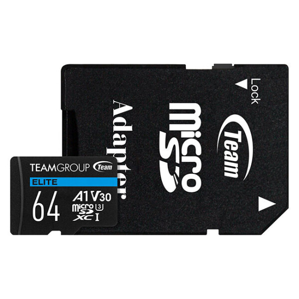 Team Group ELITE, 64 GB, MicroSD, Klasse 3, UHS-I, 90 MB/s, 45 MB/s