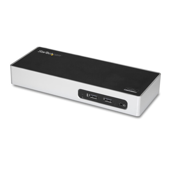 StarTech.com Dual Monitor USB 3.0 Docking Station - Notebook Dockingstation mit HDMI- und DVI/VGA Video - 6 Port USB 3.1 Gen 1 5Gbit/s Multimedia-Hub, GbE, Audio - USB-A - Windows und Mac, Kabelgebunden, USB 3.2 Gen 1 (3.1 Gen 1) Type-B, 3,5 mm, 10,100,10