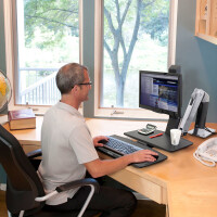 Ergotron WorkFit -A, Single LD @ Worksurface+, 9,1 kg, 61 cm (24"), 75 x 75 mm, 100 x 100 mm, Schwarz