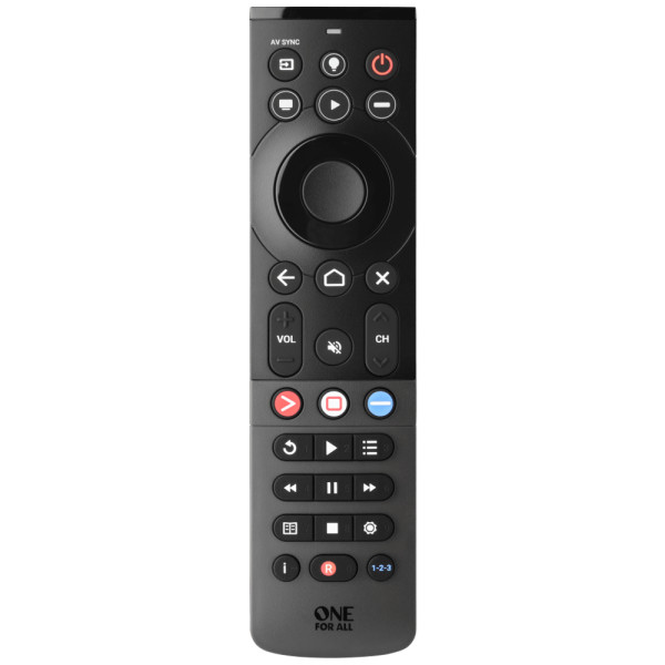 One for All URC 7945, DTT, DVD/Blu-ray, TNT, TV, IR Wireless, Drucktasten, Schwarz