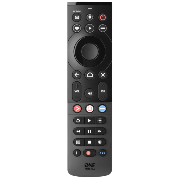 One for All URC 7945, DTT, DVD/Blu-ray, TNT, TV, IR Wireless, Drucktasten, Schwarz