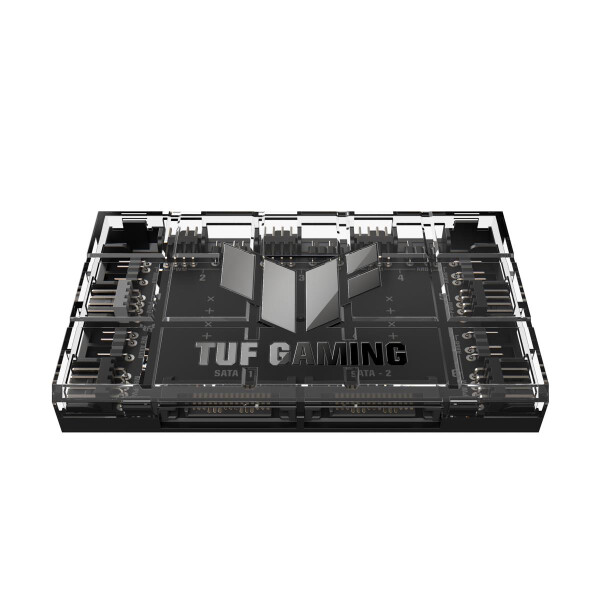 ASUS TUF Gaming ARGB PWM Fan Hub, Lüftersteuerung, Schwarz, 4-polig, SATA, 115 mm, 69 mm