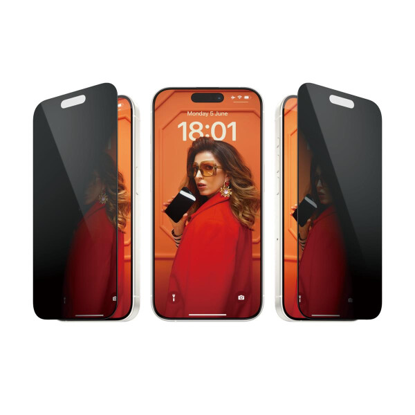 PanzerGlass ® Privacy Displayschutz iPhone 15 Pro | Ultra-Wide Fit m. EasyAligner, Apple, Apple - iPhone 15 Pro, Trockene Anwendung, Schockresistent, Transparent, 1 Stück(e)