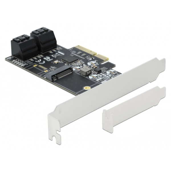 Delock 90396, PCIe, M.2,SATA, Schwarz, Grün, Grau, 6 Gbit/s, SATA