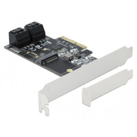 Delock 90396, PCIe, M.2,SATA, Schwarz, Grün, Grau, 6...