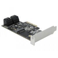 Delock 90396, PCIe, M.2,SATA, Schwarz, Grün, Grau, 6...