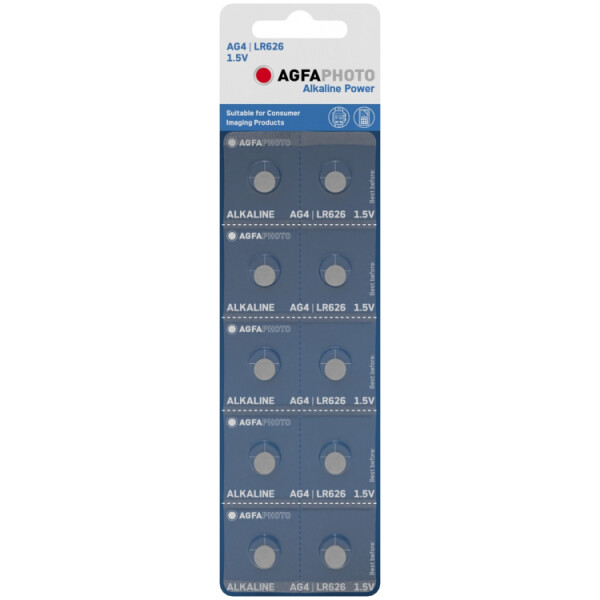 AgfaPhoto 150-805559, Einwegbatterie, LR66, Alkali, 1,5 V, 10 Stück(e), Silber