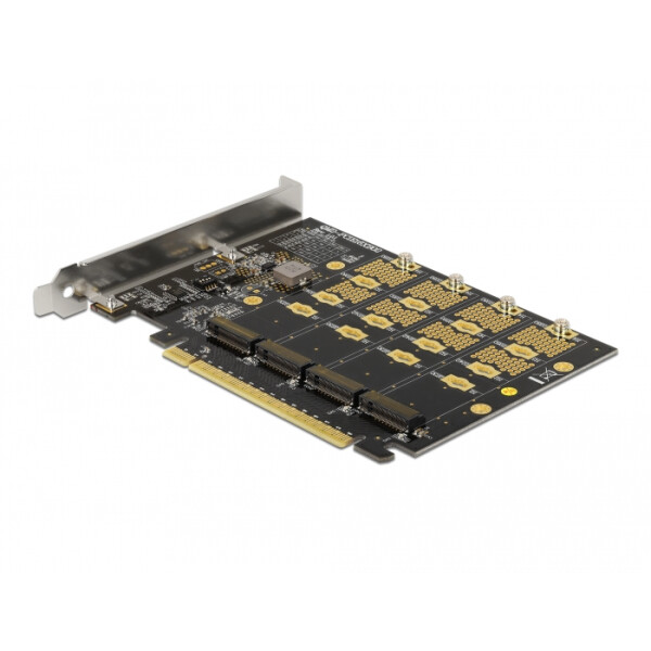 Delock PCI Express x16 Karte zu 4 x intern NVMe M.2 Key M - Bifurcation, PCIe, M.2, Taiwan, Windows 10, Windows 8, Windows 8.1, Kernel 3.17, Box