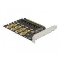 Delock PCI Express x16 Karte zu 4 x intern NVMe M.2 Key M - Bifurcation, PCIe, M.2, Taiwan, Windows 10, Windows 8, Windows 8.1, Kernel 3.17, Box