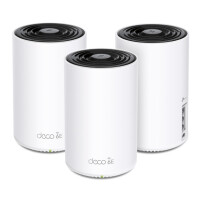 TP-LINK AXE5400 Tri-Band Mesh Wi-Fi 6E System, 3er Pack, Weiß, Intern, 670 m², 0 - 40 °C, -40 - 60 °C, 10 - 90%