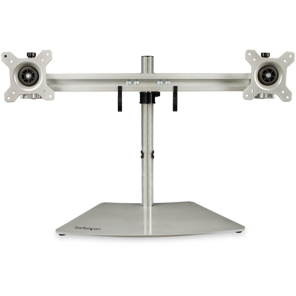 StarTech.com Doppelmonitorhalterung - Ergonomische, freistehende Doppelmonitor-Tischhalterung für zwei 24" Bildschirme(je 8kg) mit VESA-Montage - Synchronisierte Höhenverstellung - Silber, Freistehend, 8 kg, 61 cm (24"), 100 x 100 mm, Höhenverstellung, Ed
