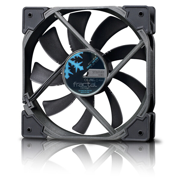 Fractal Design Venturi HP-14 PWM, Ventilator, 14 cm, 400 RPM, 1500 RPM, 132,7 m³/h, Schwarz, Grau