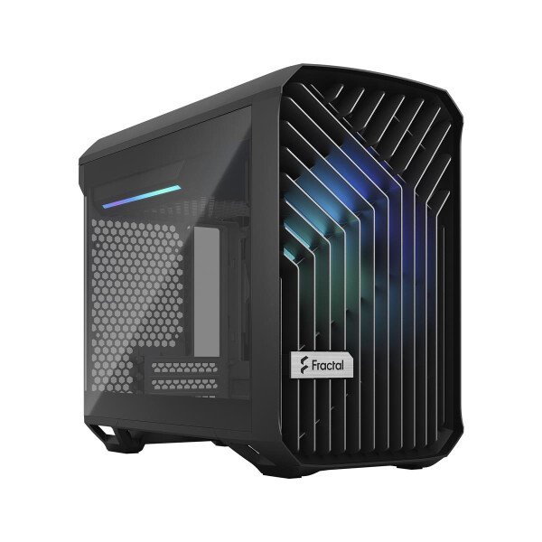 Fractal Design Torrent Nano, Micro Tower, PC, Schwarz, Micro-ITX, Gehärtetes Glas, Multi