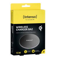 Intenso BA2, Drinnen, USB, 12 V, Kabelloses Aufladen, 1,5 m, Schwarz, Silber