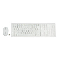 LogiLink Tastatur Maus Kombination Funk, Volle Größe (100%), Kabellos, USB, Weiß, Maus enthalten