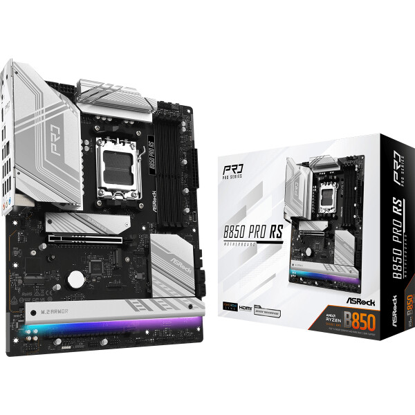 ASRock B850 Pro RS, AMD, Sockel AM5, AMD Ryzen 7000 Series, AMD Ryzen 8000 Series, AMD Ryzen 9000 Series, DDR5-SDRAM, 256 GB, DIMM
