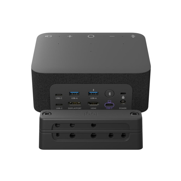 Logitech Logi Dock Focus Room Kit UC, Persönliches Videokonferenzsystem, 4K Ultra HD, 90 fps, 5x, Graphit
