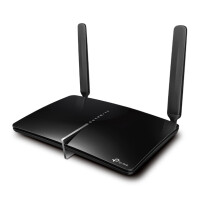 TP-LINK Archer MR600, Wi-Fi 5 (802.11ac), Dual-Band (2,4 GHz/5 GHz), Eingebauter Ethernet-Anschluss, 3G, Schwarz, Tabletop-Router