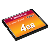 Transcend TS4GCF133, 4 GB, Kompaktflash, MLC, 50 MB/s, 20 MB/s, Schwarz