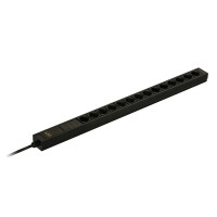 APC Easy Rack PDU, Basic, Null HE, 1-phasig, 3.7kW, 230V, 16A, 14 SCHUKO Ausgänge, IEC60884 SCHUKO Eingang, Standard, 0U, Einphasig, Senkrecht, Aluminium, Schwarz