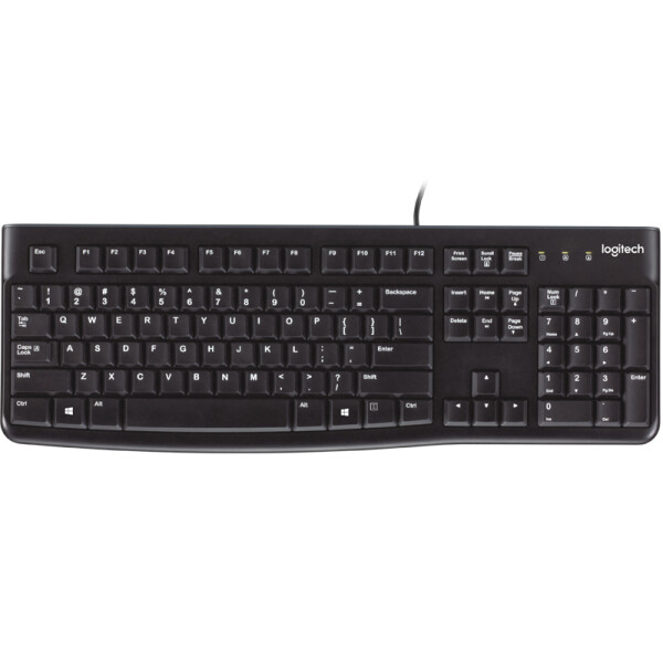 Logitech Keyboard K120 for Business, Volle Größe (100%), Kabelgebunden, USB, Schwarz