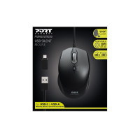 PORT Designs 900711, rechts, Optisch, USB Typ-A, 3200 DPI, Schwarz