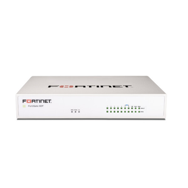 Fortinet FortiGate 60F, 10 Gbit/s, 0,9 Gbit/s, 1400 Mbit/s, 4 µs, 63,8 BTU/h, 256-bit AES, HTTPS, IPSec, SHA-256, SSL/TLS