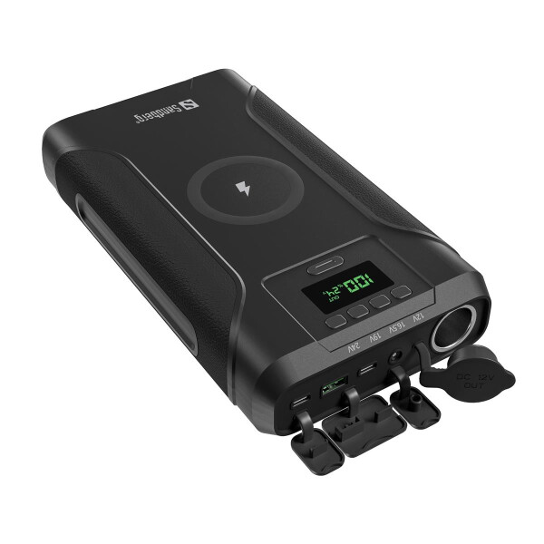 SANDBERG Survivor Powerbank 7in1 76800, 76800 mAh, Lithium-Ion (Li-Ion), Kabelloses Aufladen, 3,6 V, Schwarz