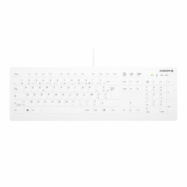 Cherry AK-C8112, Volle Größe (100%), Kabelgebunden, USB, Scherenschalter, AZERTY, Weiß