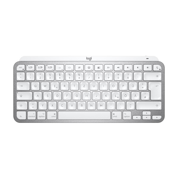 Logitech 920-010519, Mini, Kabellos, Bluetooth, QWERTZ, LED, Grau