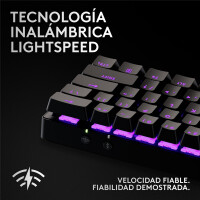 Logitech G PRO X 60, Verkabelt & Kabellos, USB + RF Wireless + Bluetooth, Mechanischer Switch, QWERTY, RGB-LED, Schwarz