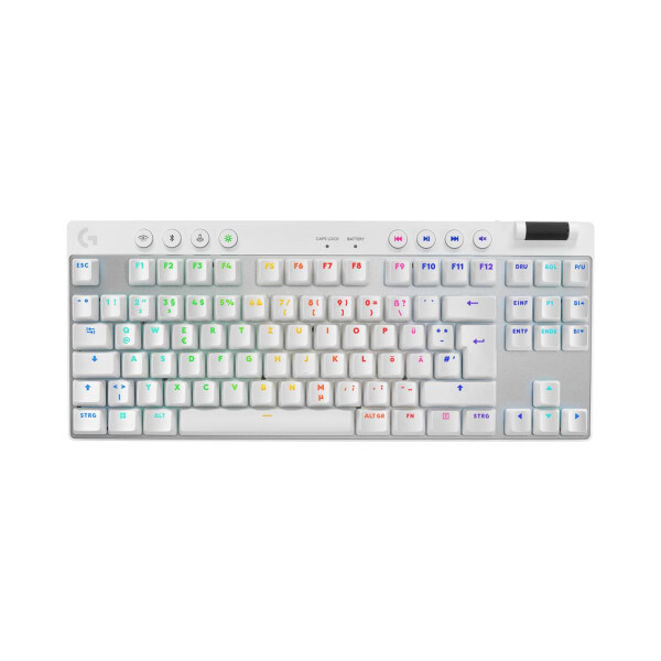Logitech G PRO X TKL, Kabellos, RF Wireless + Bluetooth, Mechanischer Switch, QWERTZ, RGB-LED, Weiß