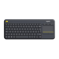 Logitech K400 Plus, Volle Größe (100%), Kabellos, RF Wireless, AZERTY, Schwarz