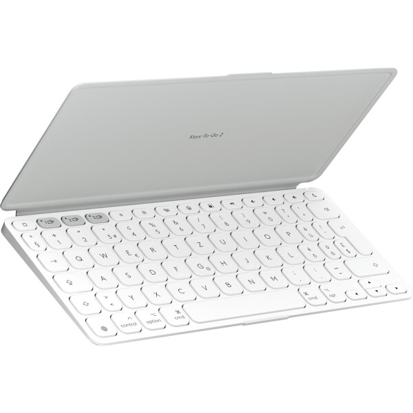 Logitech 920-012965, Mini, Kabellos, Bluetooth, Scherenschalter, QWERTZ, Weiß
