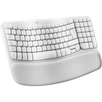 Logitech Wave Keys for Mac, Volle Größe (100%), Kabellos, Bluetooth, Membran Key Switch, QWERTZ, Weiß