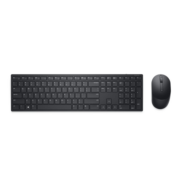 Dell KM5221W, Volle Größe (100%), Kabellos, RF Wireless, AZERTY, Schwarz, Maus enthalten