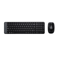 Logitech MK220, Volle Größe (100%), Kabellos, RF Wireless, QWERTY, Schwarz, Maus enthalten