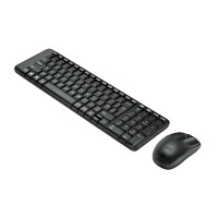 Logitech MK220, Volle Größe (100%), Kabellos, RF Wireless, QWERTY, Schwarz, Maus enthalten