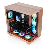 Thermaltake View 380 XL TG ARGB, Midi Tower, PC, Sand, ATX, micro ATX, Mini-ITX, SPCC, Gehärtetes Glas, Gaming