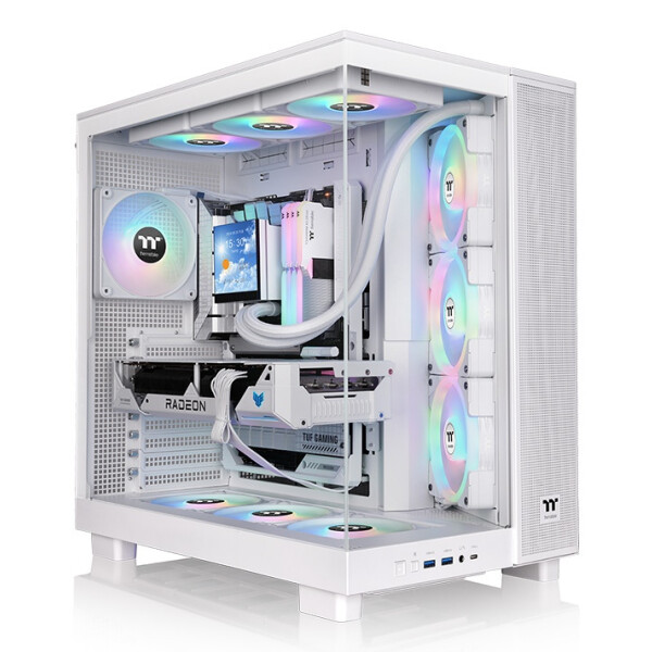 Thermaltake View 380 XL TG ARGB, Midi Tower, PC, Weiß, ATX, micro ATX, Mini-ITX, SPCC, Gehärtetes Glas, Gaming