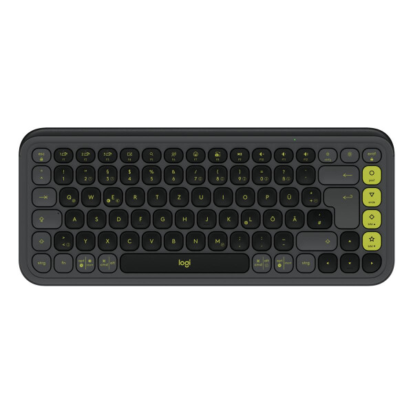 Logitech POP ICON KEYS, Mini, Kabellos, Bluetooth, Scherenschalter, QWERTZ, Graphit, Grün