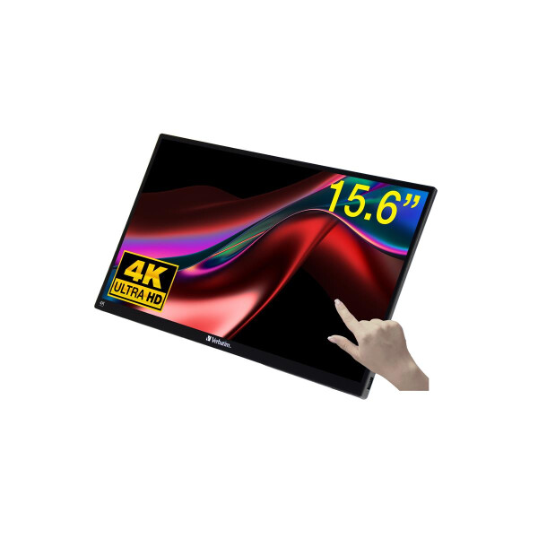 Verbatim 32238, 39,6 cm (15.6"), 3840 x 2160 Pixel, 4K Ultra HD, LCD, 6 ms, Schwarz