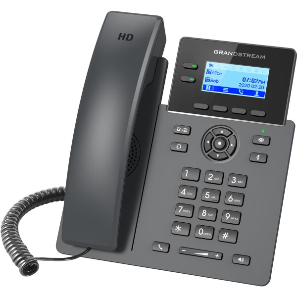 Grandstream GRP2602, IP-Telefon, Schwarz, Kabelgebundenes Mobilteil, 2 Zeilen, LCD, 5,61 cm (2.21")
