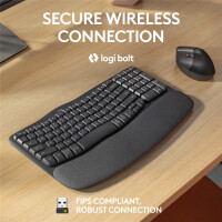 Logitech 920-012334, Volle Größe (100%), Kabellos, RF Wireless + Bluetooth, Membran Key Switch, QWERTY, Graphit