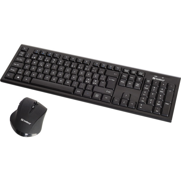 SANDBERG Wireless Office DesktopSet Nor, Kabellos, RF Wireless, Mechanischer Switch, QWERTY, Schwarz, Maus enthalten